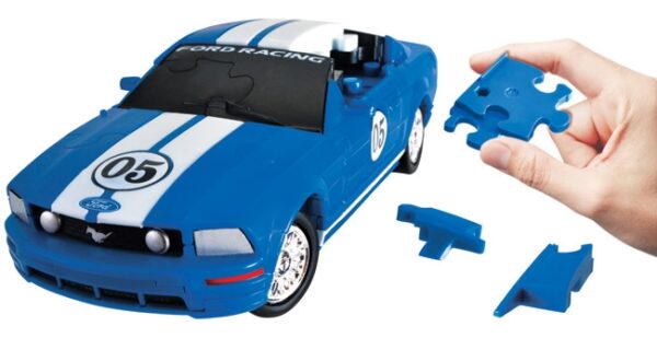 Ford Mustang (blauw) - 3D model 1:32 (66) - Eureka  3d Puzzel - Afbeelding 1