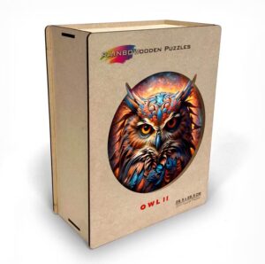 Houten puzzel Uil (200) - Rainbow Wooden Puzzles  Legpuzzel