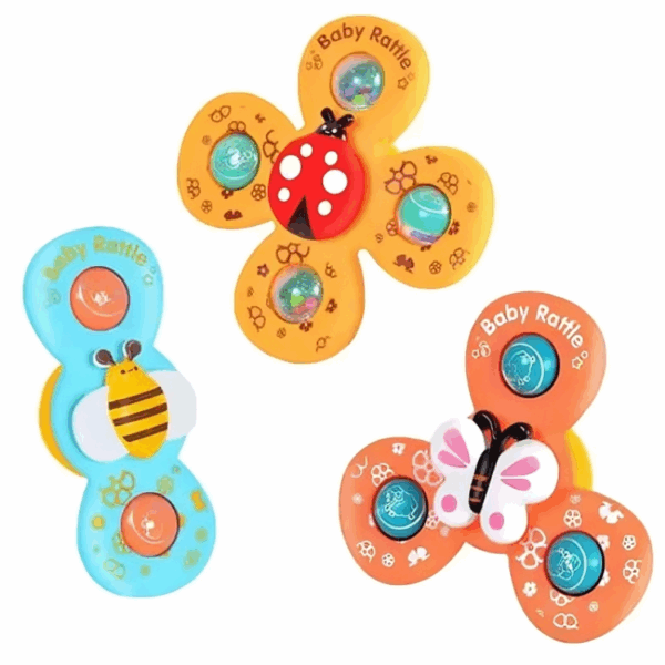 Bath Spinner Set™ - In bad of de auto - Zuigsnap Spinners Insect (3 stuks) | Educatief Speelgoed - Afbeelding 1