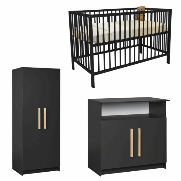 Babykamer Colorfull Home Timo met Meegroeiledikant Luca V2 Pure Black - Afbeelding 1