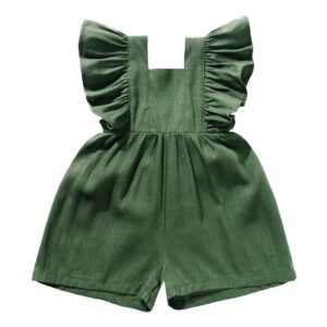 Mini Fashion™ - Zomers&Schattig - Kinder Jumpsuit Meisjes Groen / 80 (9-12 maanden) | Educatief Speelgoed