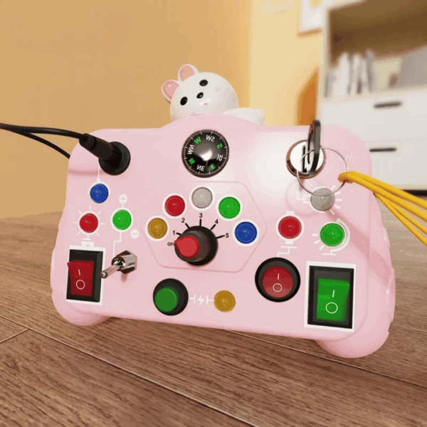 Busy Light Board™  - Licht, Geluid&Plezier - Activiteiten bord Roze | Educatief Speelgoed - Afbeelding 1