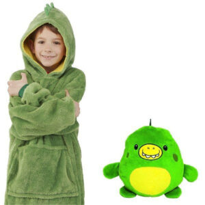 KnuffelHoodie™ - Hoodie en knuffel in een! - Warm&Multifunctioneel Groene dino | Educatief Speelgoed