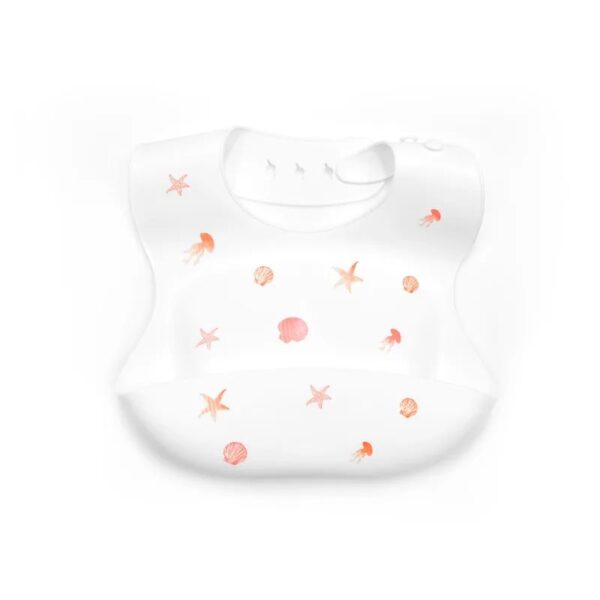Silicone Bib - Waterdicht&Modieus - Silicone Baby Slabbetje Schelp | Educatief Speelgoed - Afbeelding 1