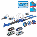 Double Race Track™ - Creatief&Leuk - Looping Racebaan Wit - Politieauto / Dubbel | Educatief Speelgoed