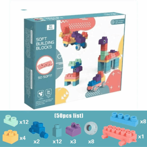 Soft Building Blocks™ | Bouwplezier voor ieder kind - Zachte Bouwstenen 50 stuks - €44.95 | Educatief Speelgoed - Afbeelding 1
