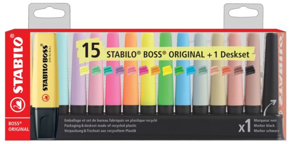 STABILO BOSS ORIGINAL deskset Nature&Pastel - 15 stuks - Afbeelding 1