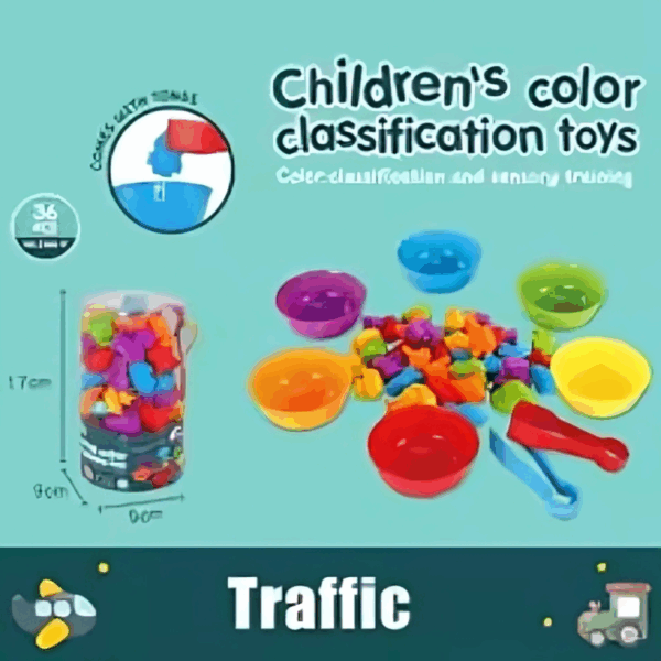 Rainbow Teddy Bears Toys™ - Educatief&Creatief - Regenboog Telberen Beertjes (Verkeer) | Educatief Speelgoed - Afbeelding 1