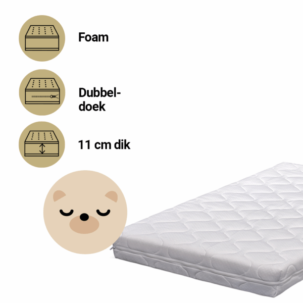 Matras Ledikant ZZZOO 60x120 Bruine Beer - Afbeelding 1