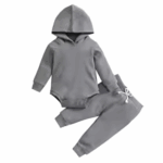 Mini Fashion™ - Warm&Stijlvol - Warme Set voor Baby's Grijs / 80 (12-18 maanden) | Educatief Speelgoed