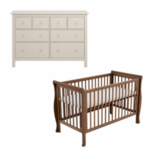 Babykamer Bretagne Gala Walnut (Commode + Ledikant)