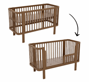 Ledikant Novi at Home® Klara Incl. Bedzijde 70x140 Walnut
