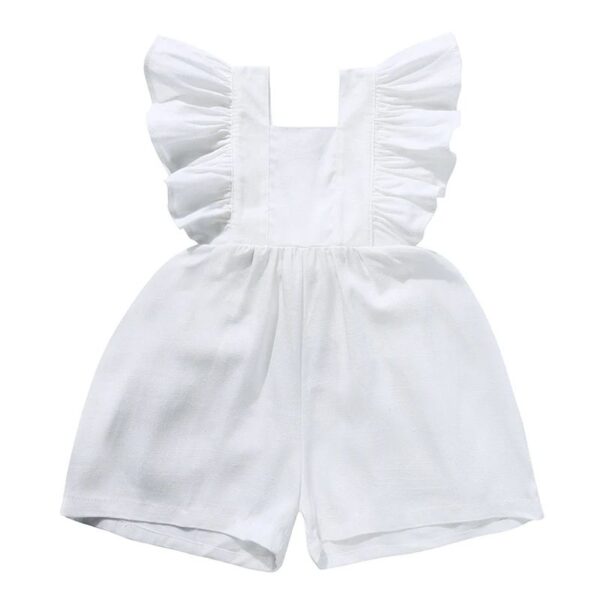 Mini Fashion™ - Zomers&Schattig - Kinder Jumpsuit Meisjes Wit / 73 (6-9 maanden) | Educatief Speelgoed - Afbeelding 1