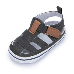 Mini Fashion™ - Licht&Comfortabel - Peuter Sandalen Zwart Grijs / 2 (6-12 maanden) | Educatief Speelgoed