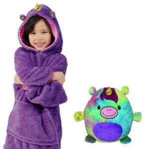 KnuffelHoodie™ - Hoodie en knuffel in een! - Warm&Multifunctioneel Paarse eenhoorn | Educatief Speelgoed