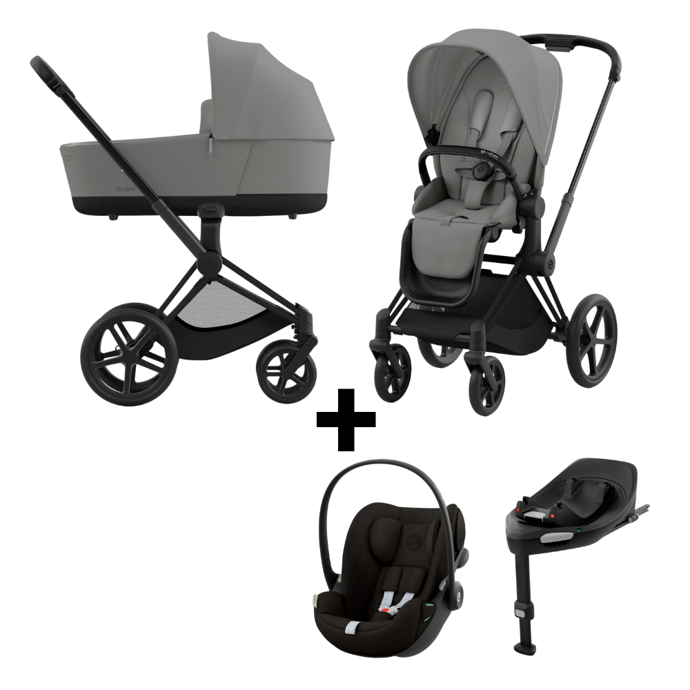 Kinderwagen Cybex Priam Mirage Grey/Dark Grey met Autostoel Cloud Cloud G I-Size&Base - Afbeelding 1