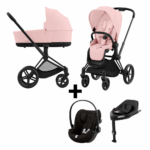 Kinderwagen Cybex Priam Peach Pink/Light Pink met Autostoel Cloud G I-Size&Base