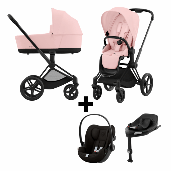Kinderwagen Cybex Priam Peach Pink/Light Pink met Autostoel Cloud G I-Size&Base - Afbeelding 1