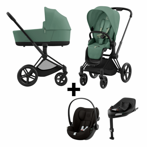 Kinderwagen Cybex Priam Leaf Green/Dark Green met Autostoel Cloud G I-Size&Base - Afbeelding 1