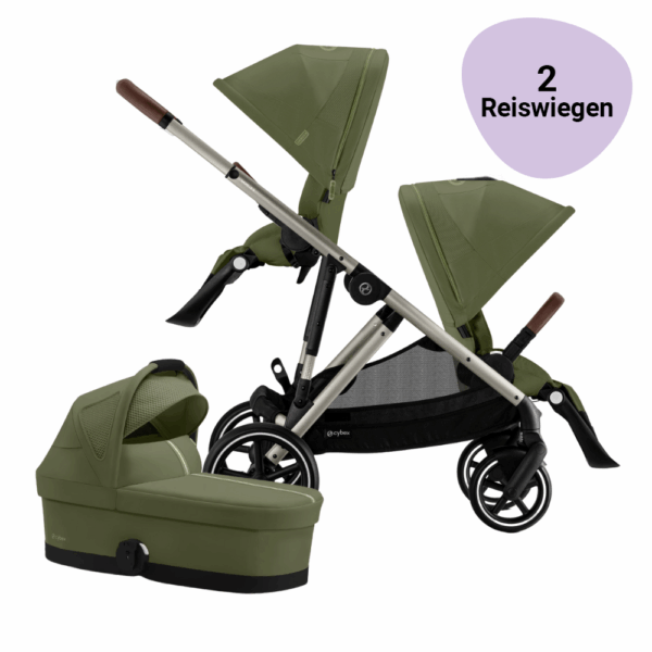 Twin Kinderwagen Cybex Gazelle S Moss Green/Khaki - Afbeelding 1