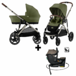 Kinderwagen Cybex Gazelle S Moss Green/Khaki + Autostoel Jacky Pro 360° Dark Taupe&Base