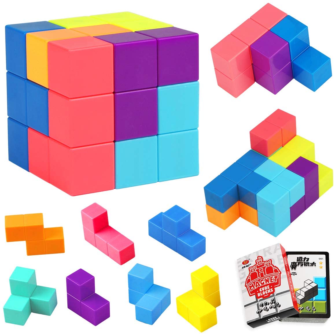 61Wvcnt6uFL._AC_SL1200 Magnet Toys™ | Braintrainer voor kids - Magnetische kubus | Educatief Speelgoed - Afbeelding 1