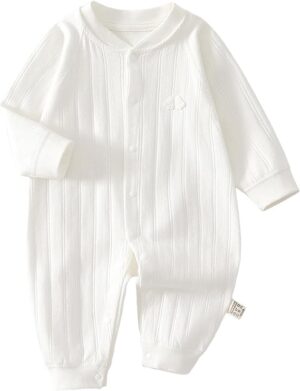 Mini Fashion™ - Knus&Comfortabel - Baby Pyjama Wit / 59 (0–3 maanden) | Educatief Speelgoed