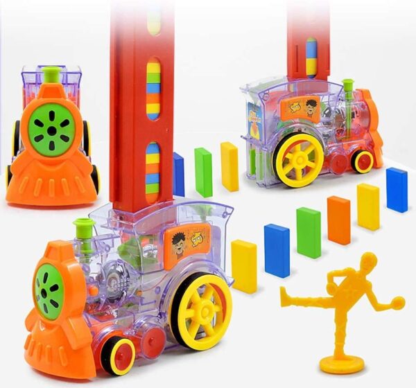 Domino Train™ | Zonder frustratie spelen met domino - Automatische Stenenlegger 120 stenen | Educatief Speelgoed - Afbeelding 1