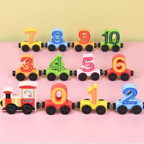 Tiny Express™ – Kleuren&Vormen - Houten Treinspeelgoed Nummer | Educatief Speelgoed - Afbeelding 1