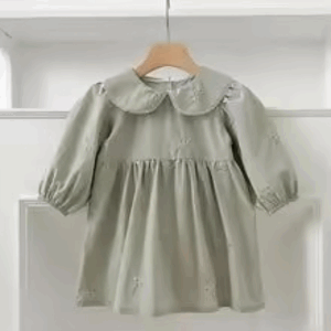 Mini Fashion™ - Comfortabel&Stijlvol - Lente Romper Jurkjes Kinderen Jurk - Olijfgroen / 74 (6-9 maanden) | Educatief Speelgoed
