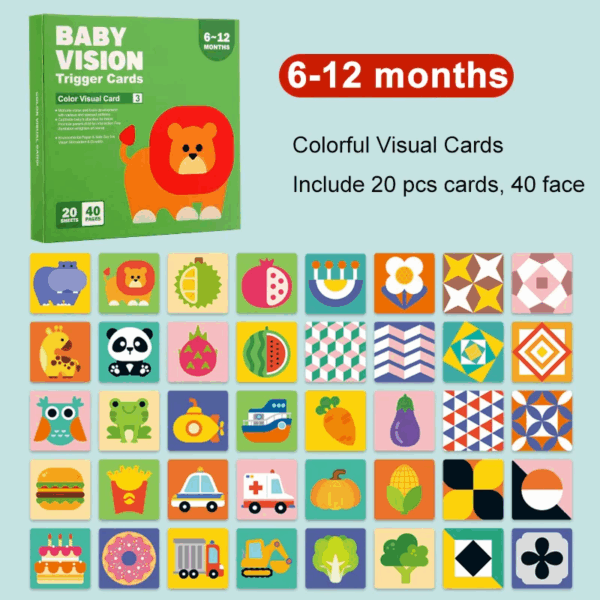 Baby Vision™ – Kijkpret Moment – Baby Activeringskaarten 6-12 maanden | Educatief Speelgoed - Afbeelding 1