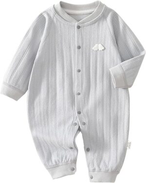 Mini Fashion™ - Knus&Comfortabel - Baby Pyjama Grijs / 59 (0–3 maanden) | Educatief Speelgoed