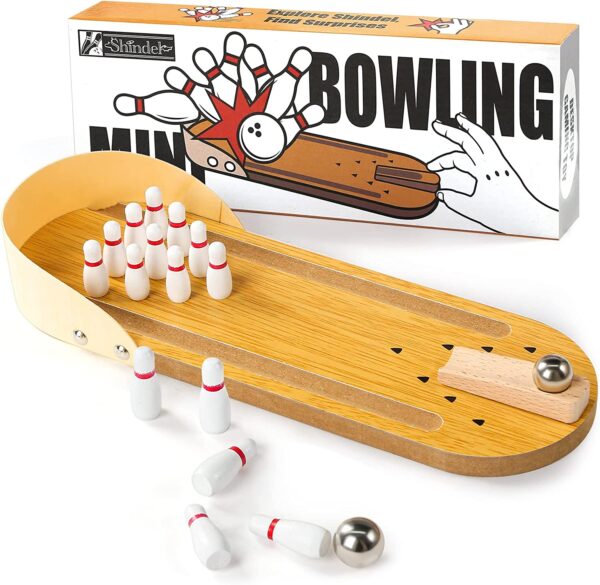 Woods™ - Mini Bowling Game - Houten bowlingbaan | Educatief Speelgoed - Afbeelding 1