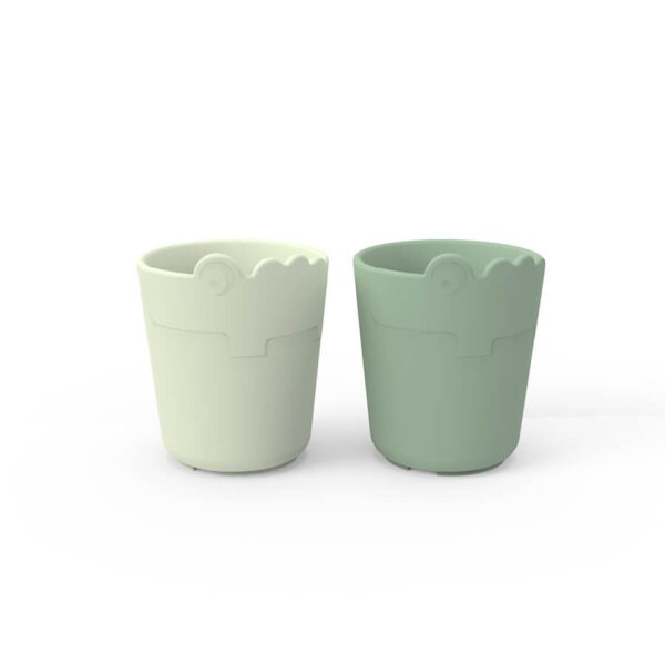 Beker Done by Deer Mini Mug Croco Green 2st - Afbeelding 1