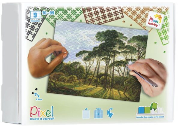 Pixelhobby set - 9 platen - Italiaans landschap met parasoldennen - Afbeelding 1