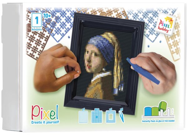 Pixelhobby set met lijst - Meisje met de parel - Afbeelding 1