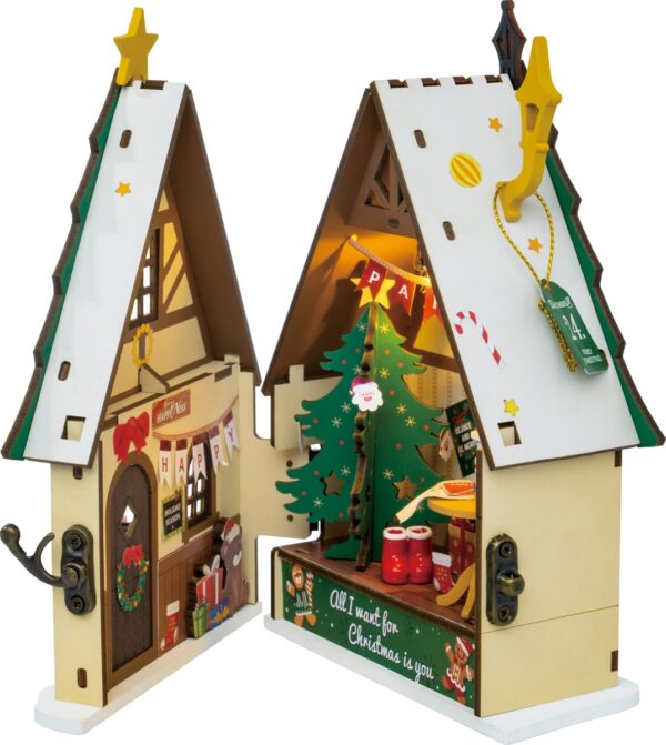 Robotime miniatuur DIY kit - Twinkling Christmas House - Afbeelding 1