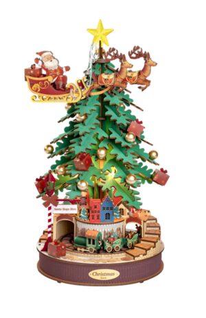 Robotime houten 3D puzzel - muziekdoos Christmas Melody Tree