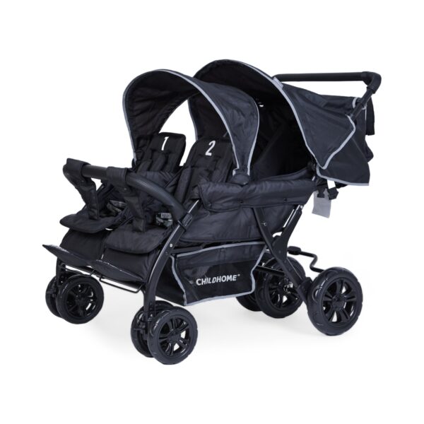 Kinderwagen Childhome Quadruple 4 Kinderen Black - Afbeelding 1