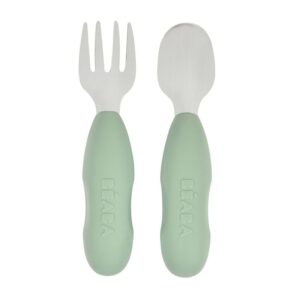 Bestekset Béaba Roestvrijstaal Sage Green 2st