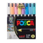 POSCA acrylmarker set - ultrafijn PC-1MR - pastel - 8 stuks