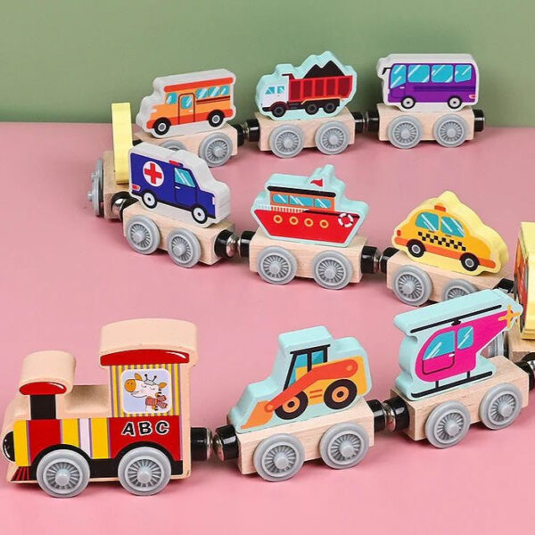 Tiny Express™ – Kleuren&Vormen - Houten Treinspeelgoed Transport | Educatief Speelgoed - Afbeelding 1