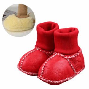 Mini Fashion™ - Warm&Knus - Baby sloffen Rood / 15 (0-6 maanden) | Educatief Speelgoed