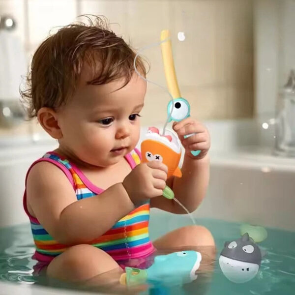 Splash&Catch™ - Vissen&Spetteren - Vishengel Set in bad | Educatief Speelgoed - Afbeelding 1
