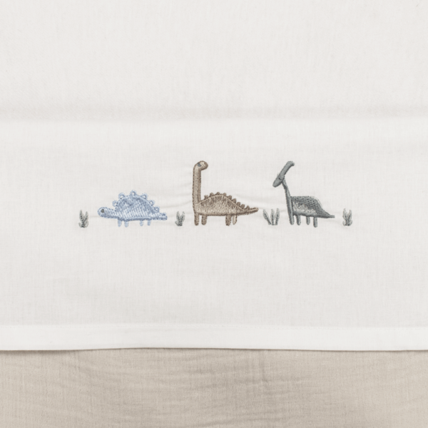 Laken Ledikant Funnababy 100x150 Borduur Dino - Afbeelding 1