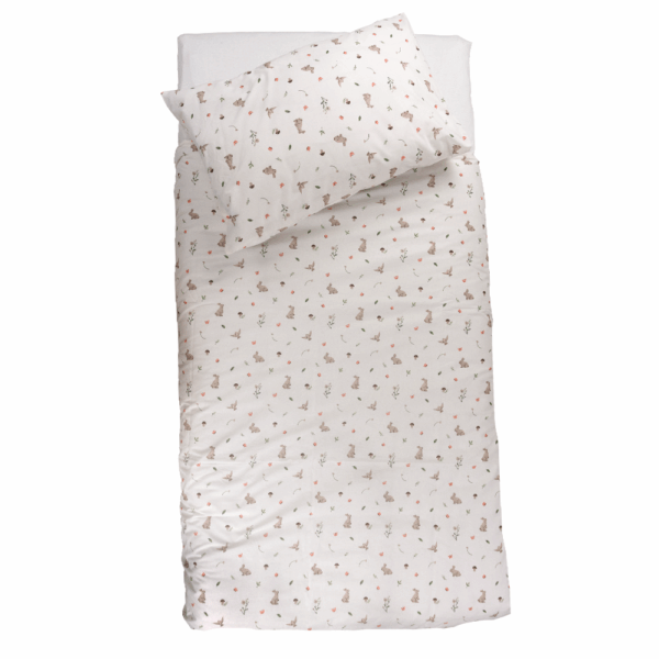 Dekbedovertrek + Kussensloop Peuterbed Funnababy 120x150 Grass/Pink - Afbeelding 1