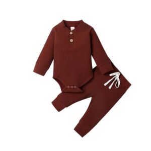 Mini Fashion™ – Comfortabel Baby Kledingset Koffie / 60 (0–3 maanden) | Educatief Speelgoed