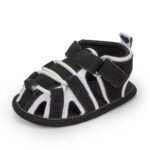 Mini Fashion™ - Licht&Comfortabel - Peuter Sandalen Zwart Wit / 1 (0-6 maanden) | Educatief Speelgoed
