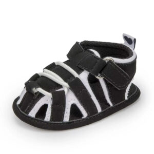Mini Fashion™ - Licht&Comfortabel - Peuter Sandalen Zwart Wit / 2 (6-12 maanden) | Educatief Speelgoed