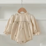 Mini Fashion™ - Comfortabel&Stijlvol - Lente Romper Jurkjes Kinderen Romper - Beige patroon / 74 (6-9 maanden) | Educatief Speelgoed